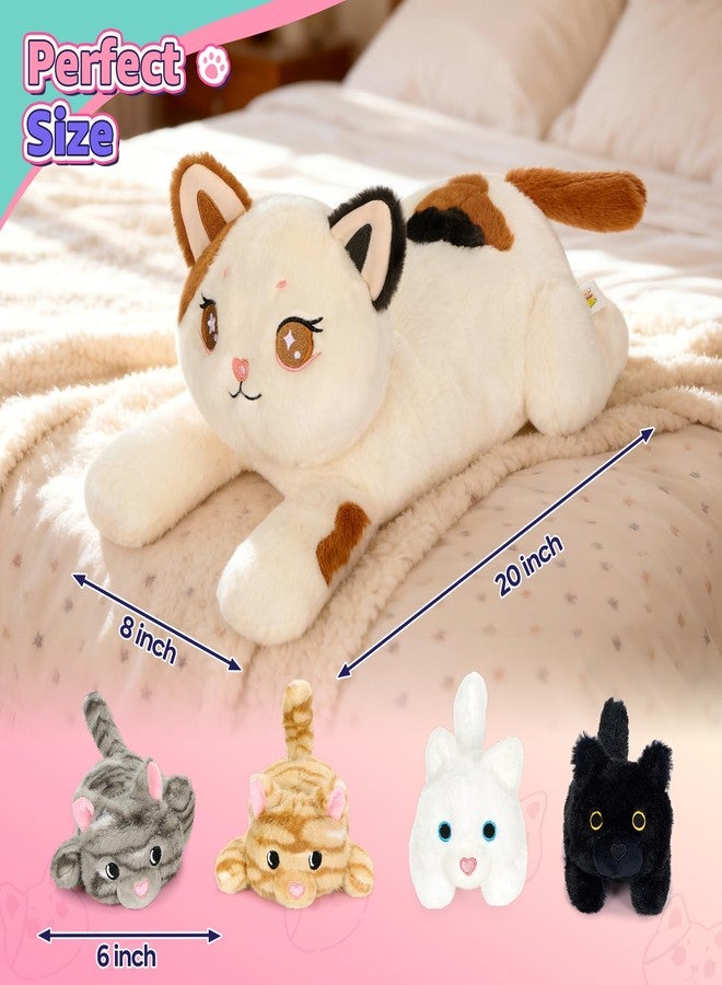 Onsoyours Original 5PC Cat Stuffed Animals with Babies Inside, Kawaii Kiity Plush with Mommy & 4 Kittens - Cute Plushies Toys for Girls Kids (White) - Image 4